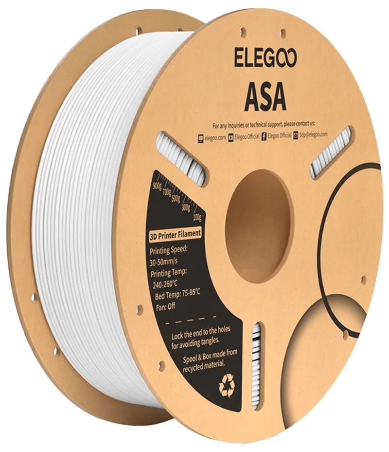 Filament Asa Plus Voor 3D-Printer Eder Eder 3 Pro Wit van Elegoo in Transparant – productfoto