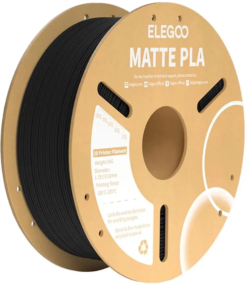 Filament Pla Matte Voor 3D-Printers Voor Modellen Van Uitstekende Kwaliteit fra Elegoo, Gennemsigtig – produktbillede