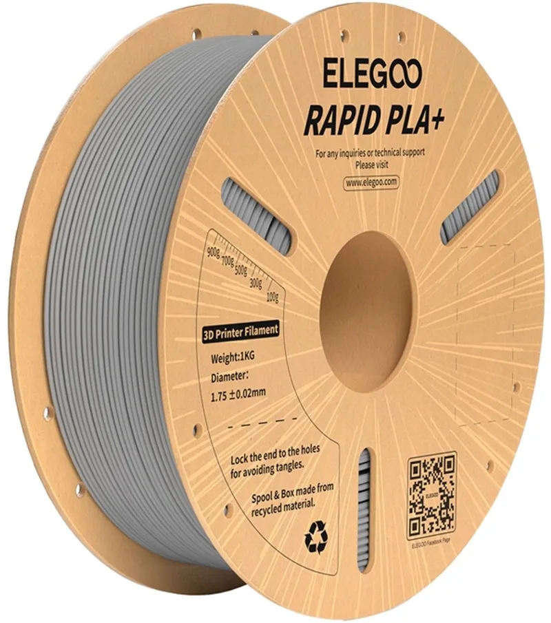 Filament Rapid Pla+ Voor 3D-Printers Voor Precisieprinten van Elegoo in Transparant – productfoto