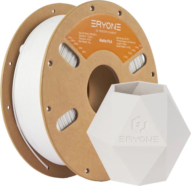 Mat Wit PLA 1Kg 1,75mm - 3D-printer Filament van Eryone in Matte white – productfoto