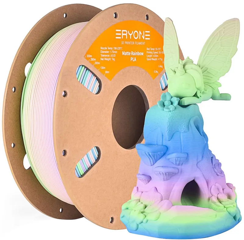 Matte Rainbow PLA 3D Printing Supplies - Aquarel (Roze/Paars/Blauw/Groen/Lemon Geel) van Eryone in Blauw – productfoto