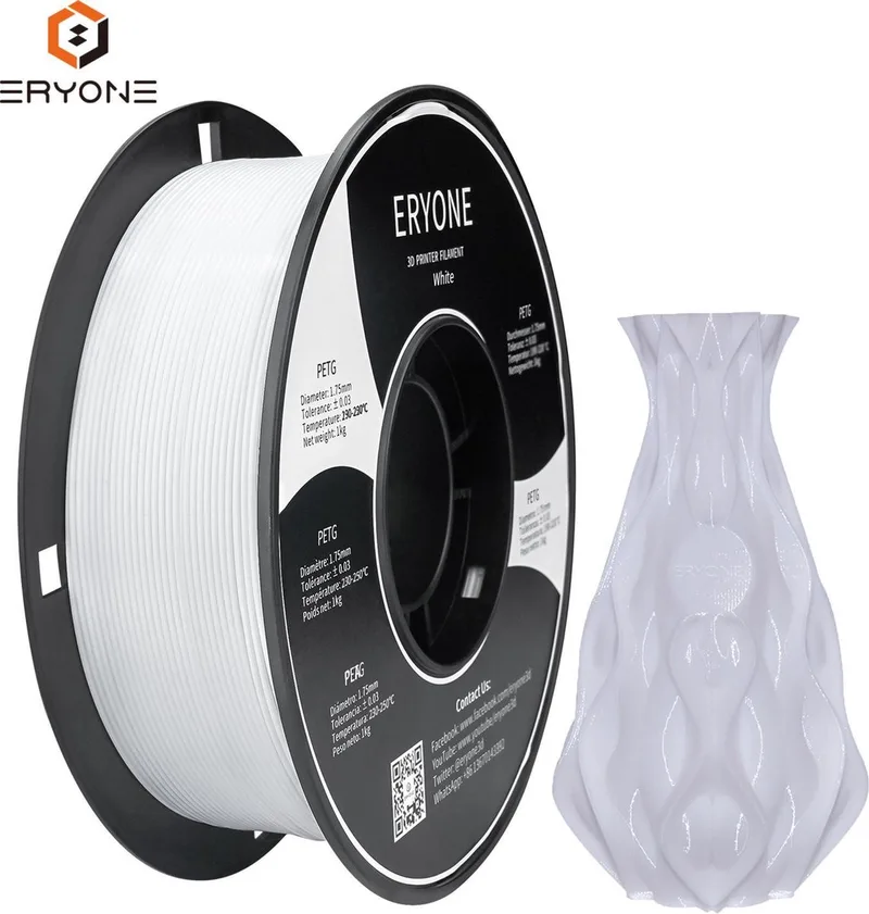 PETG 1Kg 1,75mm Filament de Eryone en Blanc – photo produit