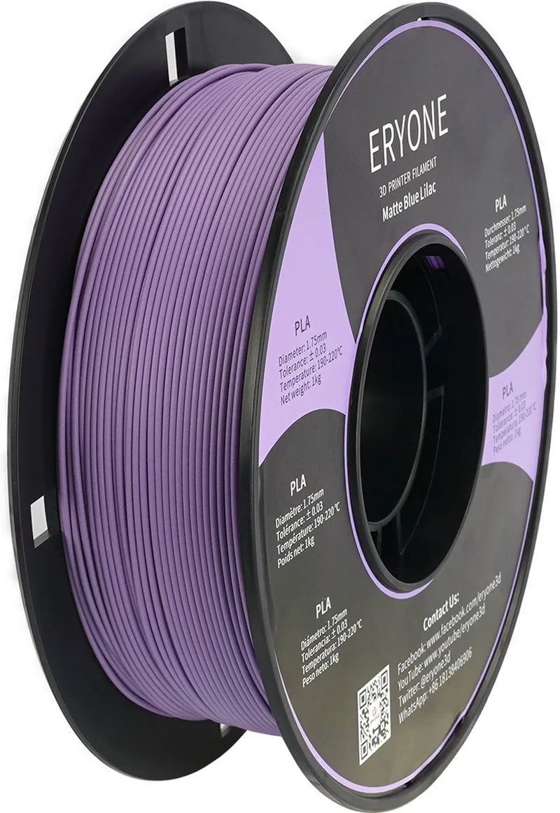 PLA Mat Paars 1Kg 1,75mm - 3D-printer Filament van Eryone in Matte Blue Lilac – productfoto