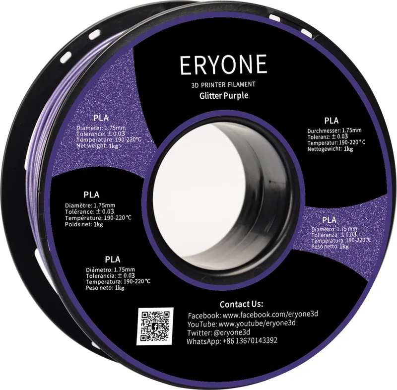 Purple Galaxy PLA 1Kg 1,75mm - Glitter van Eryone in Paars – productfoto