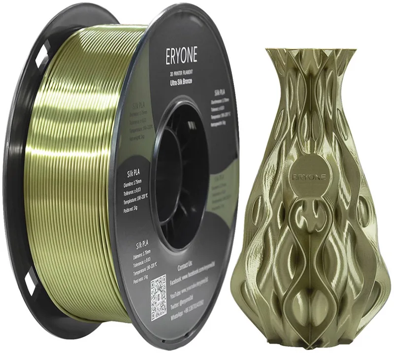 Ultra Silk PLA 3D Printing Verbruiksartikelen van Eryone in Brons – productfoto