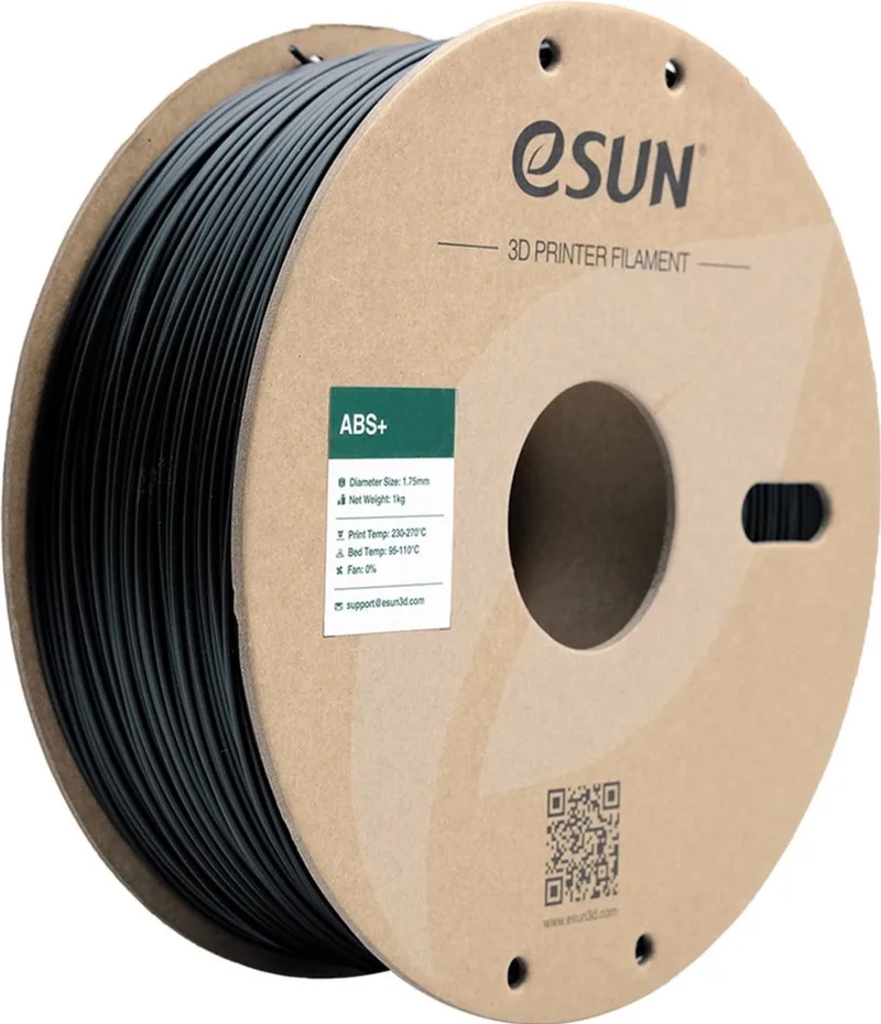 ABS+ 1kg Black - 1.75mm - 3D printer filament van eSun in Zwart – productfoto