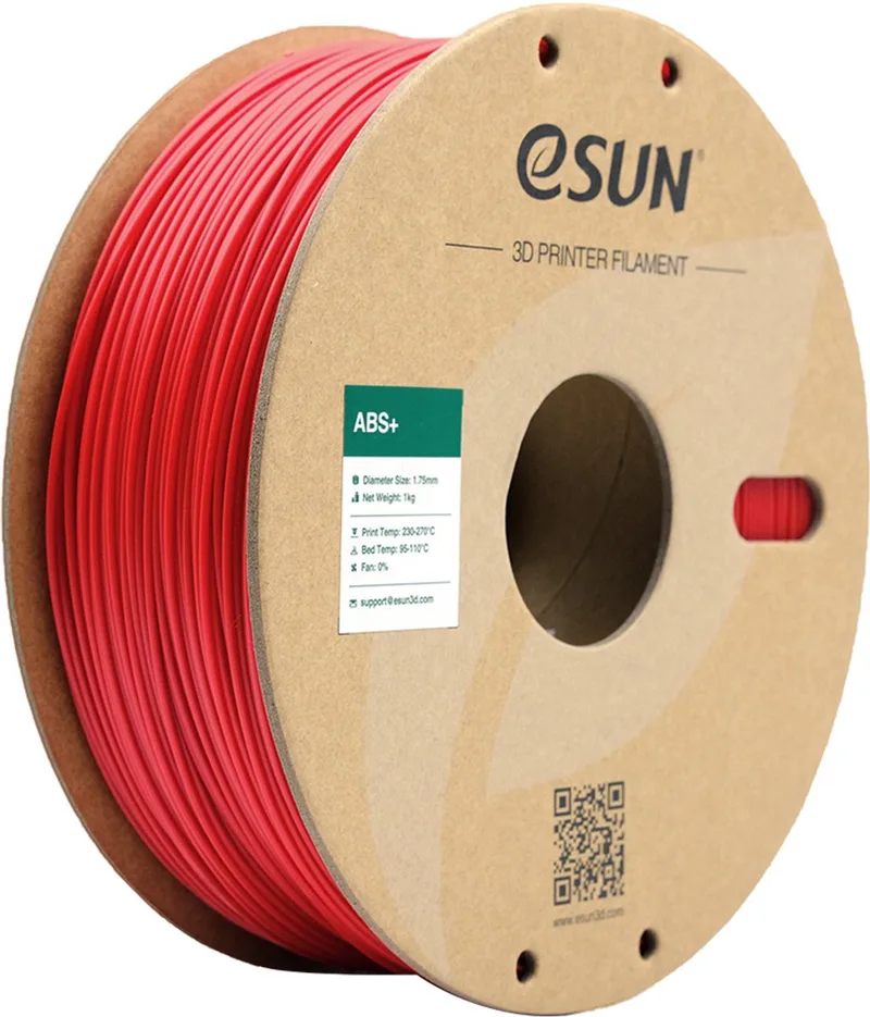 ABS+ 1kg Red - 1.75mm - 3D printer filament by eSun in Red – product photo