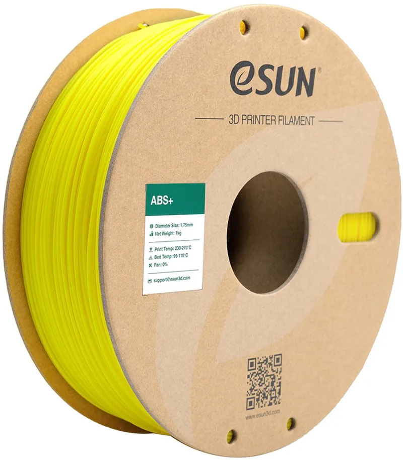 ABS+ 1kg Yellow - 1.75mm - 3D printer filament by eSun in Yellow – product photo