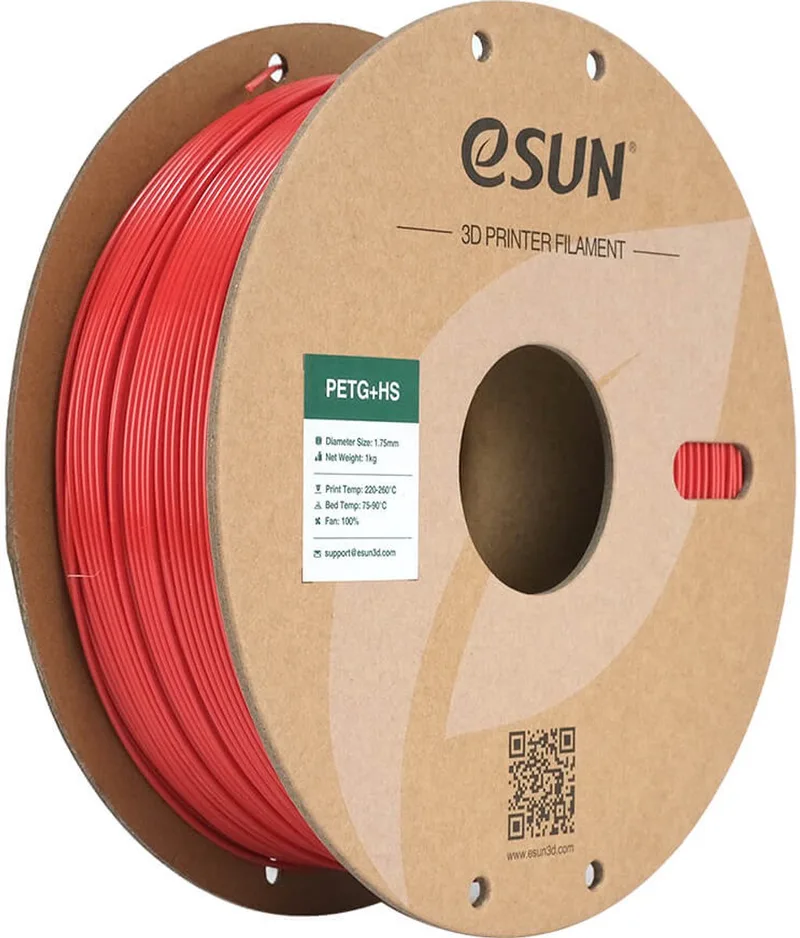 e-PETG+HS Brandweerwagenrood / Fire engine red 1kg - 1.75mm - 3D printer filament by eSun in Brandweerwagenrood, Fire engine red – product photo