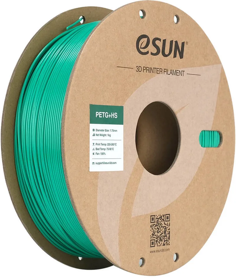 e-PETG+HS Massief groen HighSpeed / Solid green 1 kg - 1.75mm - 3D printer filament by eSun in Massief groen, Solid green – product photo
