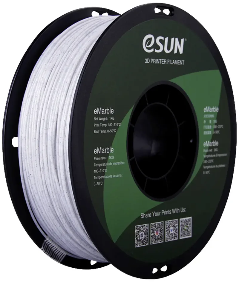 eMarble Filament PLA Compound 1.75 mm 1 kg Marmer van eSun in Kleurloos – productfoto 2 van 2