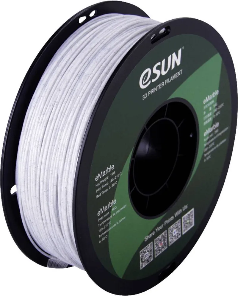 eMarble Filament PLA Compound 1.75 mm 1 kg Marmer van eSun in Kleurloos – productfoto 1 van 2