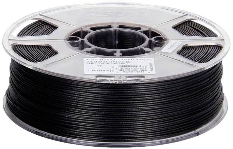 ePA-CF Filament PLA hitzebeständig, hohe Steifigkeit, hohe Zugfestigkeit 1.75 mm 1 kg Carbon, Matt von eSun – Produktfoto