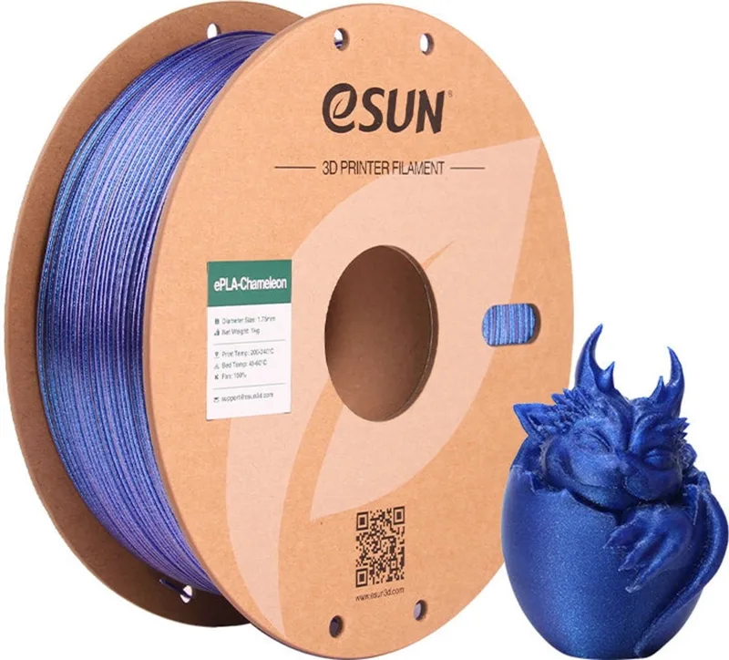 ePLA-Chameleon / Blue 1 kg - 1.75mm - 3D printer filament van eSun in Galaxy blauw – productfoto