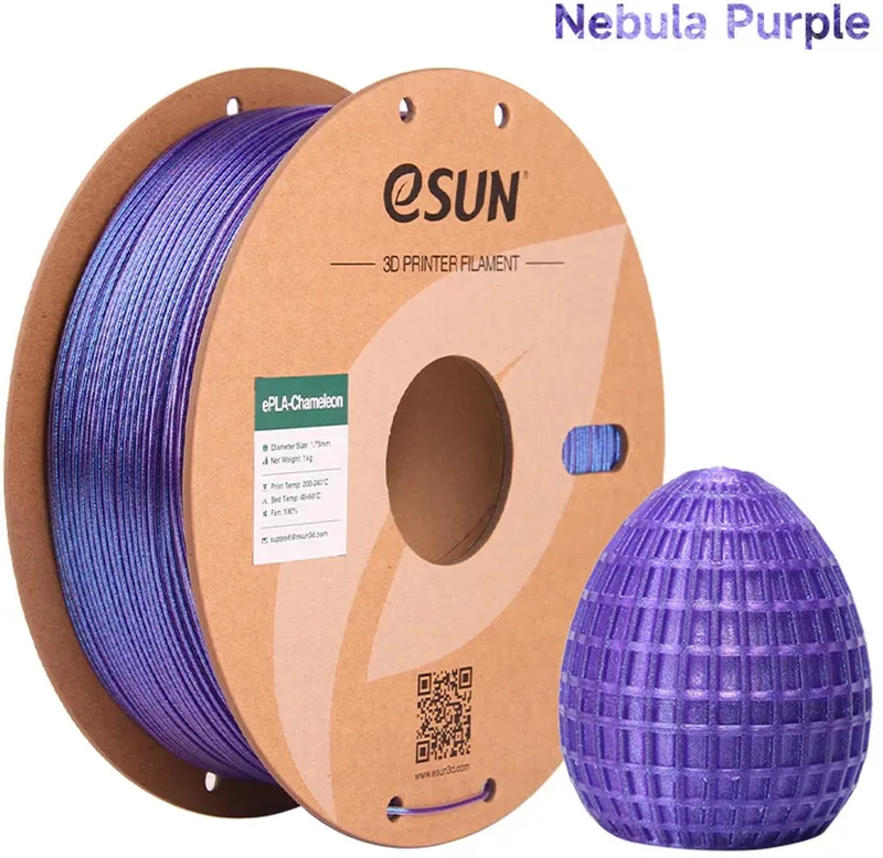 ePLA-Chameleon Nevelpaars / Nebula purple 1kg - 1.75mm - 3D printer filament van eSun in Nevelpaars, Nebula purple – productfoto
