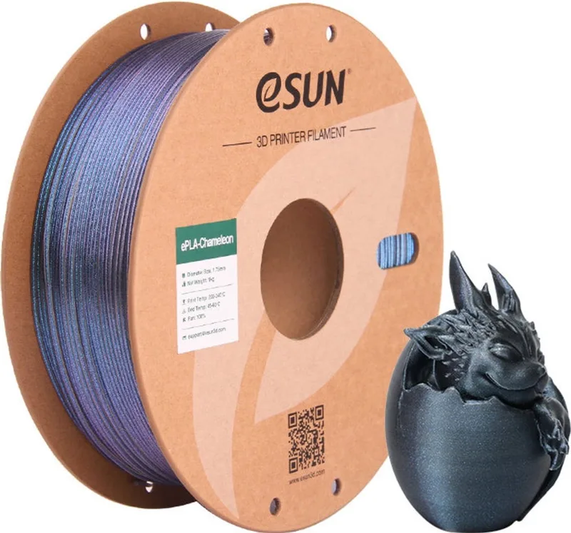 ePLA-Chameleon Techzwart / Tech black 1kg - 1.75mm - 3D printer filament van eSun in Techzwart, Tech black – productfoto