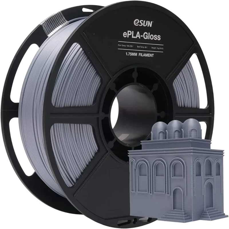 ePLA-Gloss glans / Grey 1 kg - 1.75mm - 3D printer filament van eSun in Grijs – productfoto
