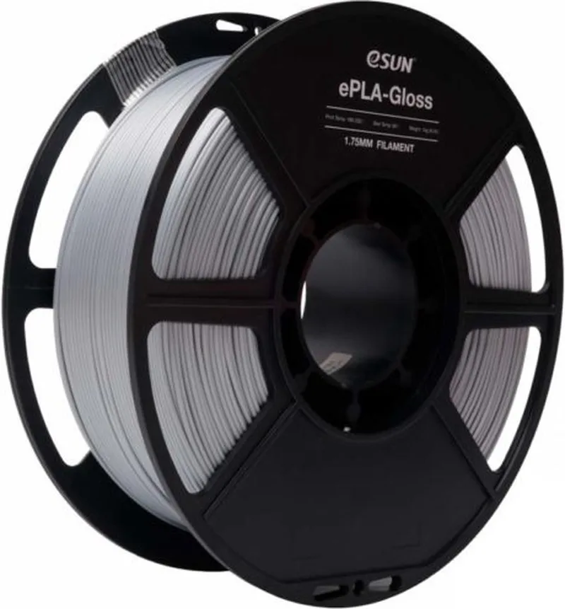 ePLA-Gloss glans / Silver 1 kg - 1.75mm - 3D printer filament von eSun in Silber – Produktfoto