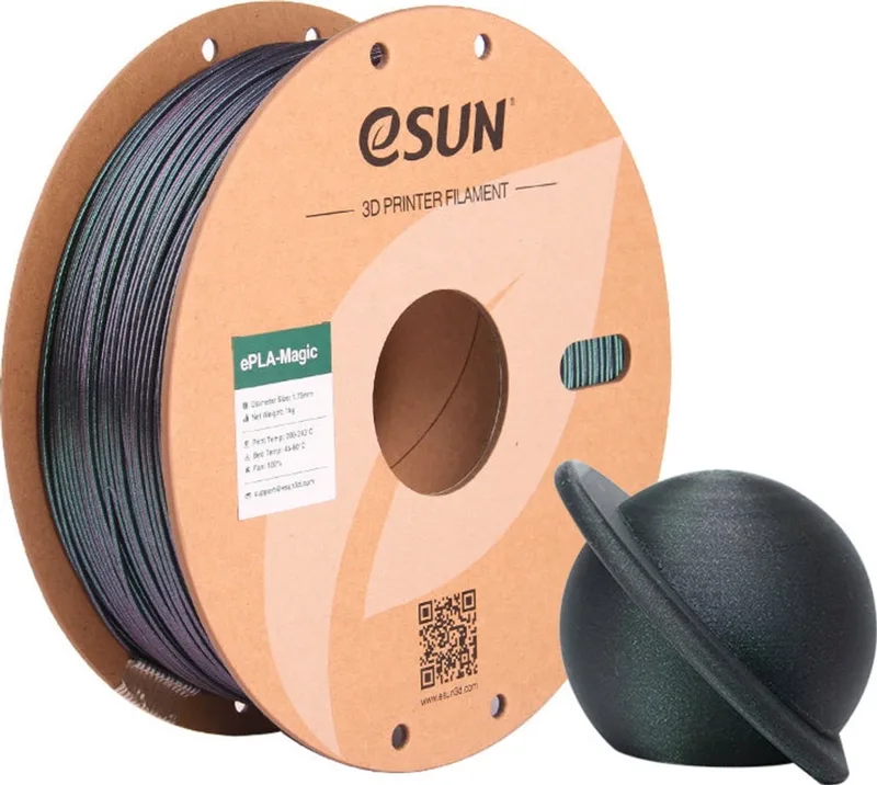 ePLA-Magic Donkergroen glitter / Dark twinkling green 1 kg - 1.75mm - 3D printer filament van eSun in Donkergroen glitter, Dark twinkling green – productfoto