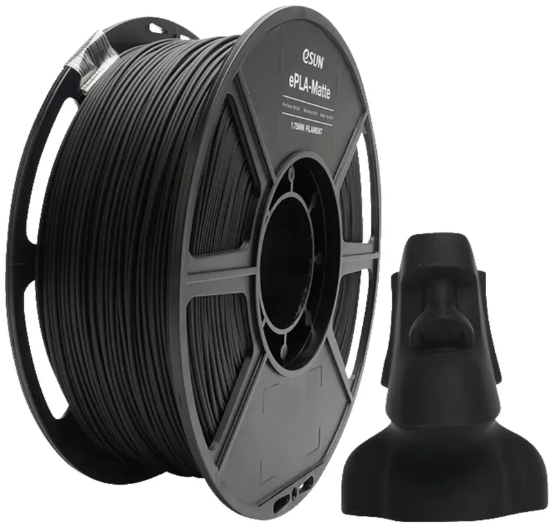 ePLA-Matte Black Filament PLA Matt 1.75 mm 1 kg Schwarz (matt) von eSun – Produktfoto