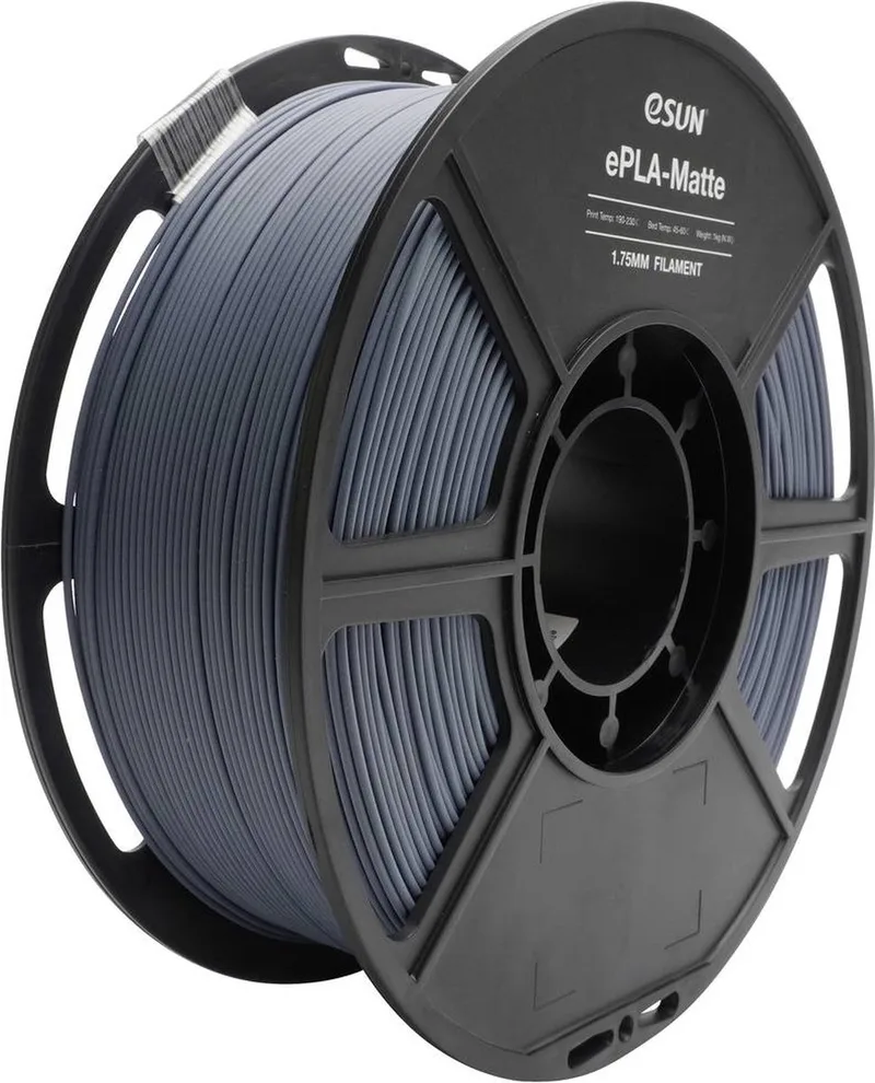 ePLA-Matte Grey Filament PLA mat 1.75 mm 1 kg Grijs (mat) van eSun in Kleurloos – productfoto 1 van 2