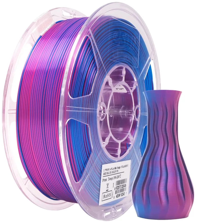 ePLA-Silk Magic Rood blauw zijdeglans / Red blue 1 kg - 1.75mm - 3D printer filament by eSun in Rood blauw zijdeglans, Red blue – product photo