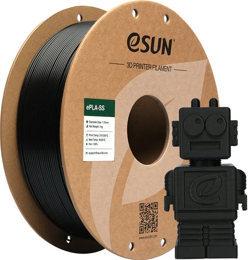 ePLA-SS SuperSpeed / Black 1 kg - 1.75mm - 3D printer filament by eSun in Black – product photo