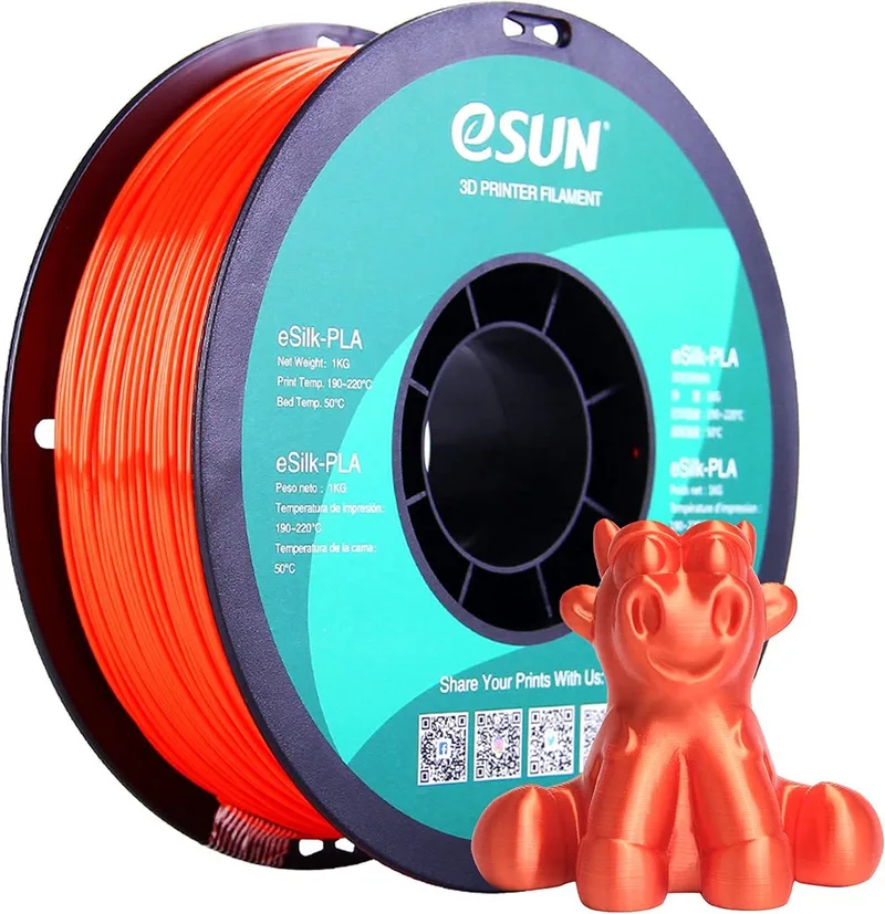 eSilk-PLA / Red 1kg - 1.75mm - 3D printer filament - Flevo Print by eSun in Red – product photo