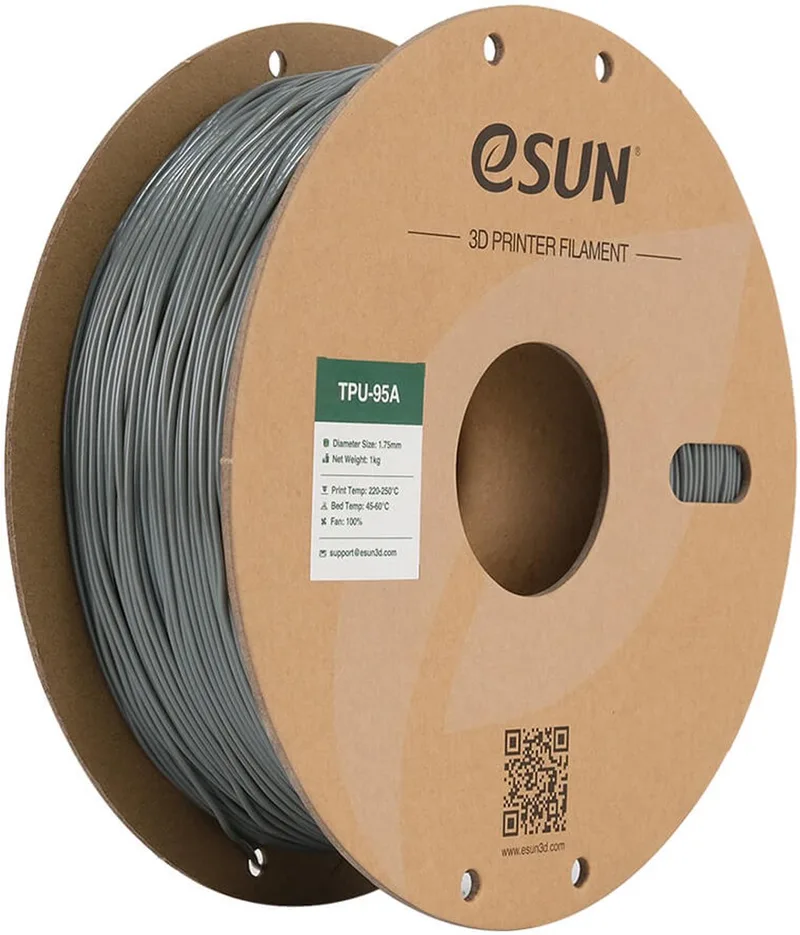 eTPU-95A Filament, 1.75mm, Grey - 1kg van eSun in Grijs – productfoto
