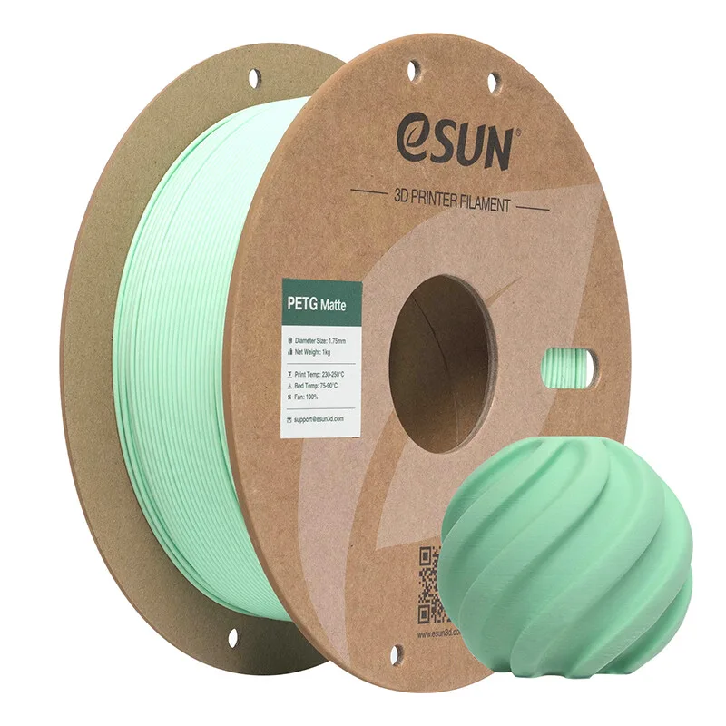 Mat PETG 3D-printing Filamenten 1,75 mm - Mintgroen 1 kg, Kosteneffectief Matte Afwerking Inlopend 3D-printing Materiaal Geschikt Voor Buiten Snelle Levering van eSun – productfoto