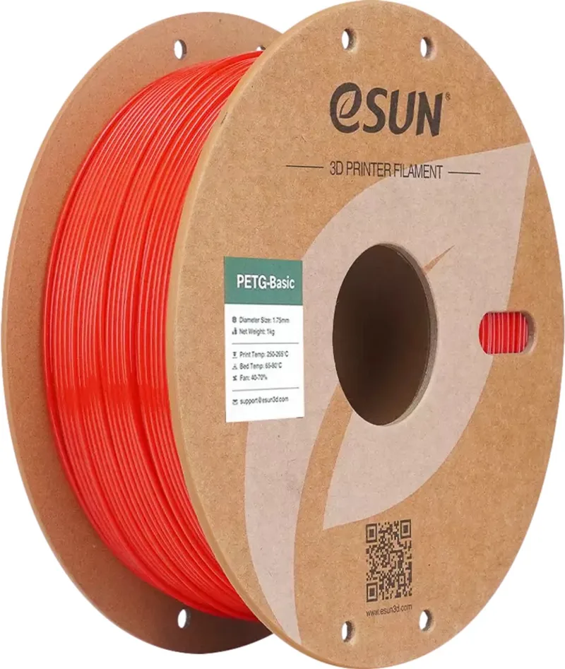 PETG BASIC 3D filament 1,75mm 1kg van eSun in Rood – productfoto