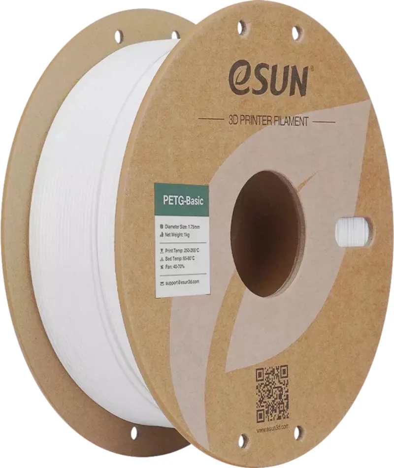 PETG BASIC 3D filament 1,75mm 1kg van eSun in Wit – productfoto