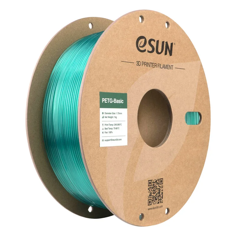 PETG-Basic Transluzentes Hellgrünes 3D-Filament 1,75 mm, Hochgeschwindigkeitsdruck, Kostenwirksames Einstiegs-3D-Druckmaterial 1 kg (2,2 lbs) Karton-Spule de eSun – photo produit