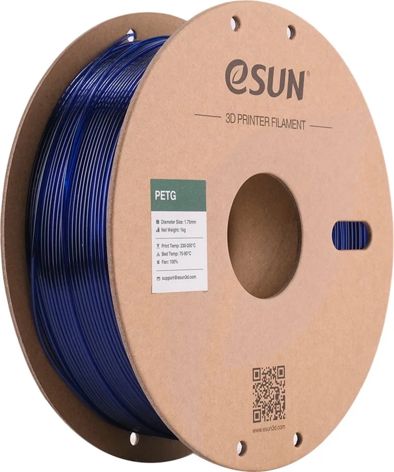 PETG Blauw / Blue 1 kg - 1.75mm - 3D printer filament von eSun in Blau – Produktfoto