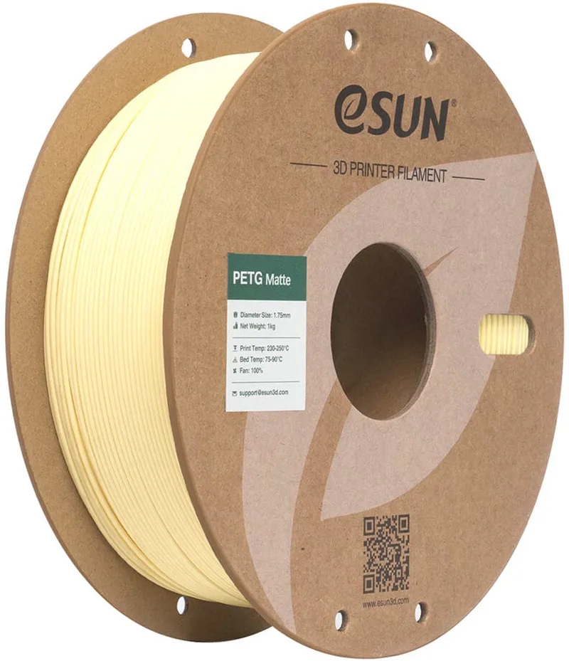 PETG-Matte Almond Yellow (1.75mm - 1kg) van eSun in Geel – productfoto