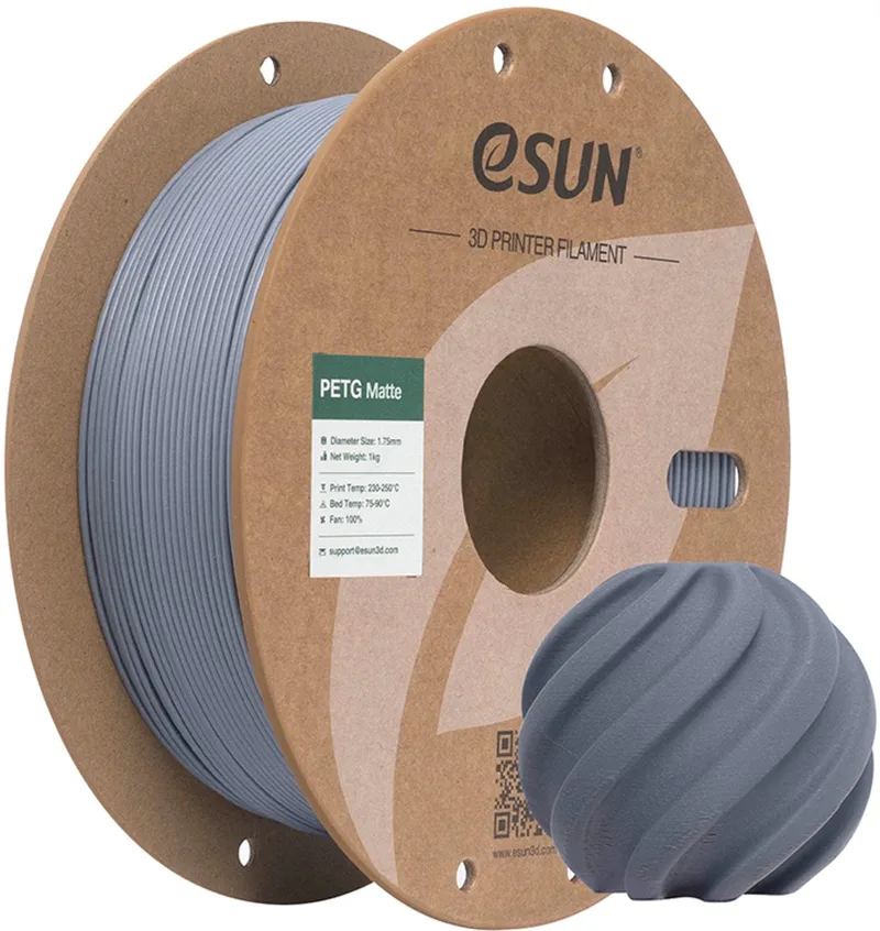 PETG-Matte Dark Grey (1.75mm - 1kg) van eSun in Donkergrijs – productfoto