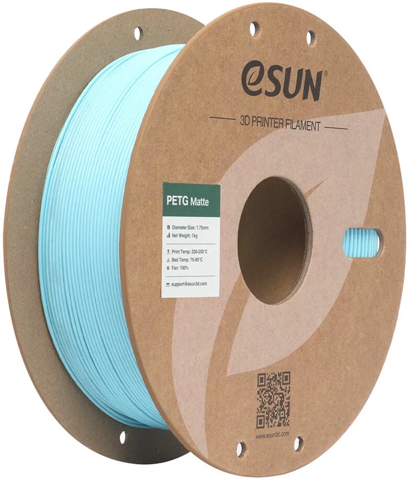 PETG-Matte Light Blue (1.75mm - 1kg) van eSun in Lichtblauw – productfoto