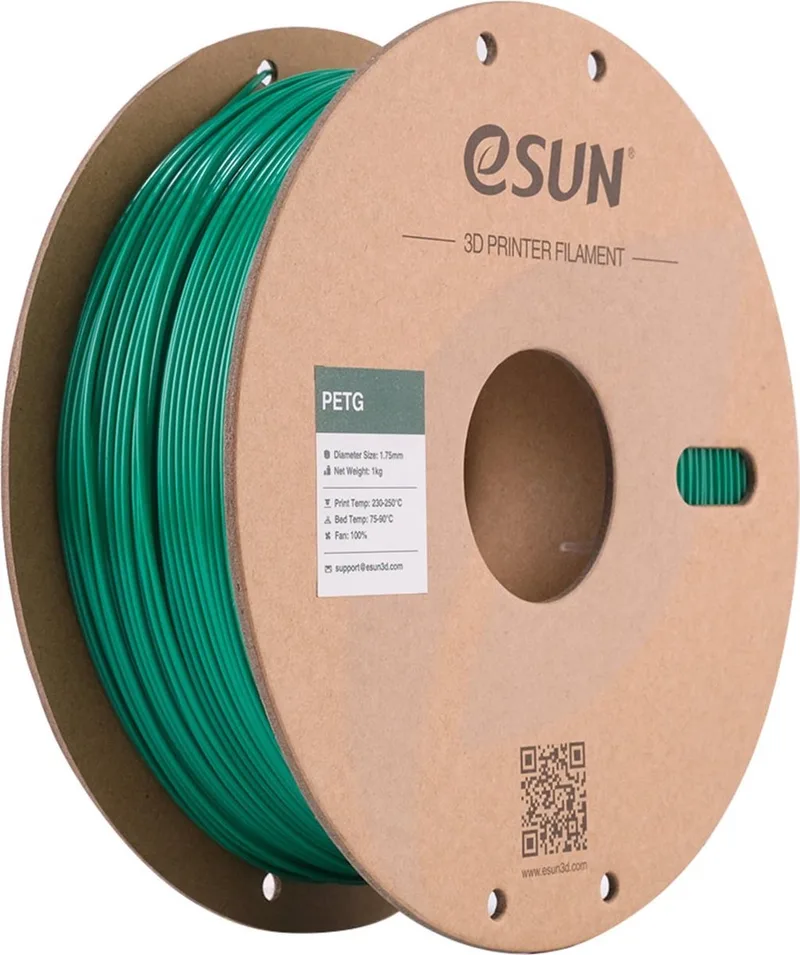 PETG / Solid green 1kg - 1.75mm - 3D printer filament van eSun in Massief Groen – productfoto