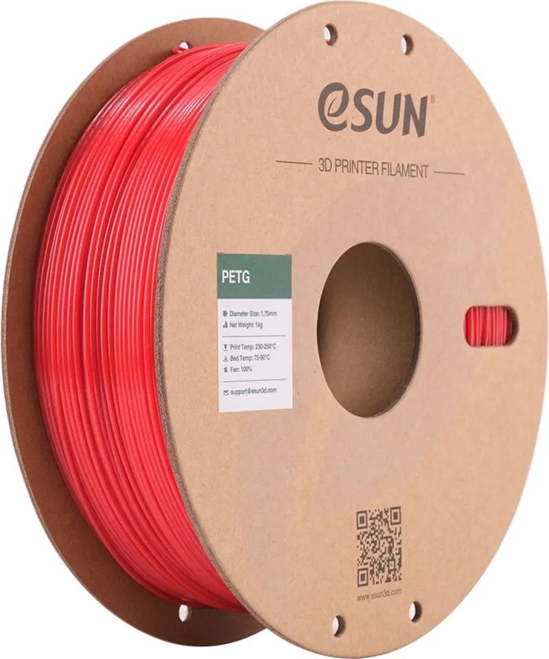 PETG Solid Red/rood - 1.75mm - 3D printer filament - 1kg van eSun in Rood – productfoto