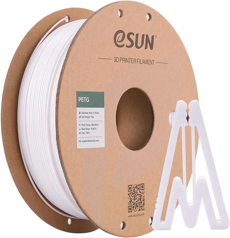 PETG / Solid white 1kg - 1.75mm - 3D printer filament van eSun in Massief Wit – productfoto