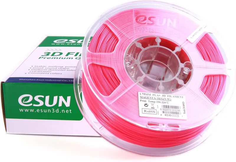 PLA+ 1 kg - 1.75mm - 3D printer filament - Flevo Print fra eSun, Magenta – produktbillede