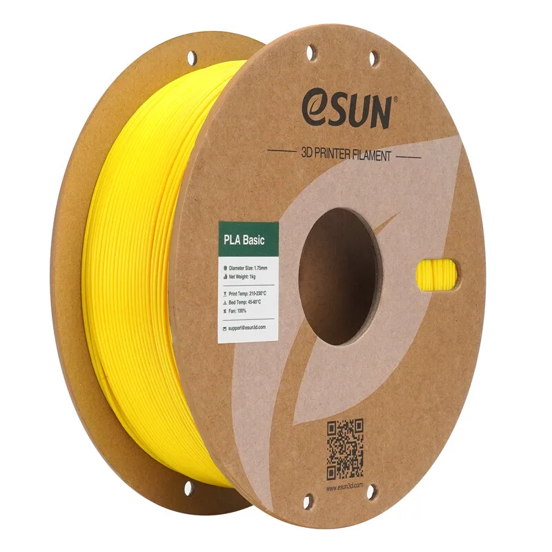 PLA-Basic 3D-printfilament 1,75 mm - Geel 1 kg, Hoge snelheid & hoge kosteneffectiviteit geüpgraded PLA 3D-filament voor de meeste printers snelle levering by eSun – product photo