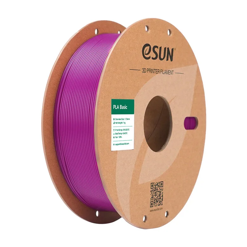 PLA-Basic 3D-printfilament 1,75 mm - Paars 1 kg, Hoge snelheid & hoge kosteneffectiviteit geüpgraded PLA 3D-filament voor de meeste printers snelle levering by eSun – product photo