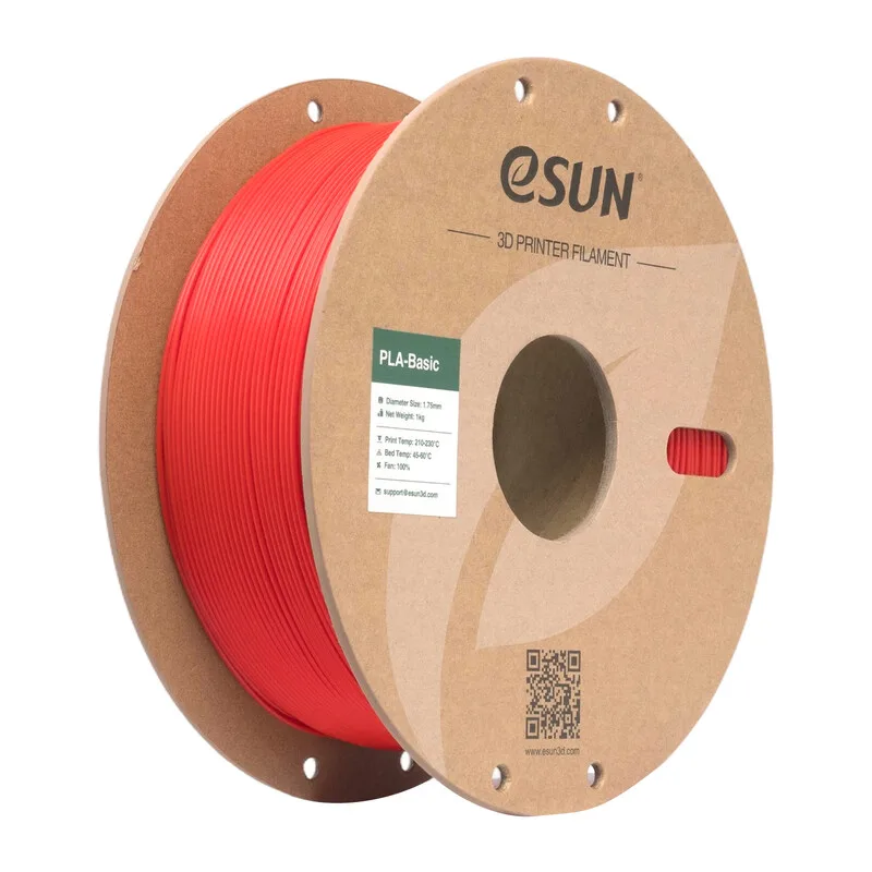 PLA-Basic 3D-printfilament 1,75 mm-RGB rood 1 kg, Hoge snelheid & hoge kosteneffectiviteit geüpgraded PLA 3D-filament voor de meeste printers snelle levering van eSun – productfoto