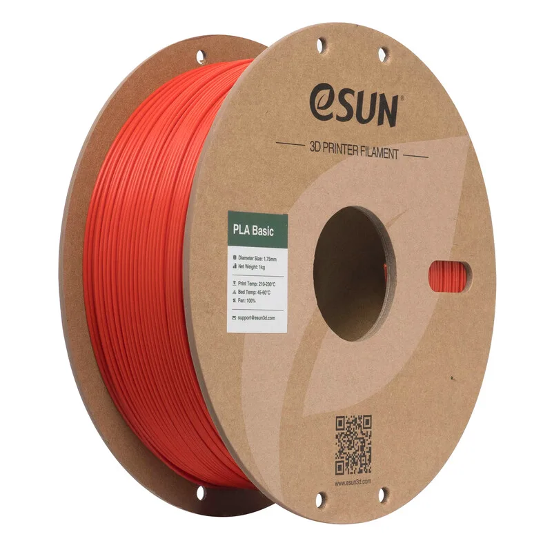 PLA-Basic 3D-printfilament 1,75 mm - Rood 1 kg, Hoge snelheid & hoge kosteneffectiviteit geüpgraded PLA 3D-filament voor de meeste printers snelle levering von eSun – Produktfoto