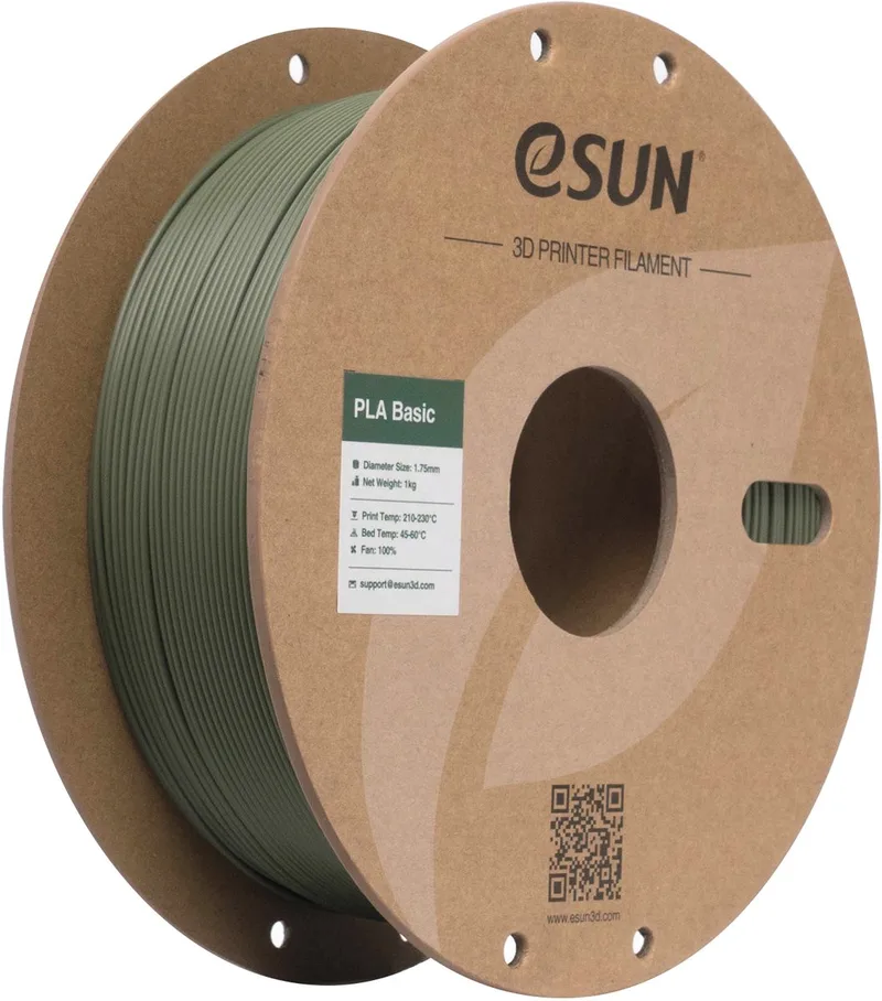 PLA-Basic Green (1.75mm - 1kg) van eSun in Olive – productfoto