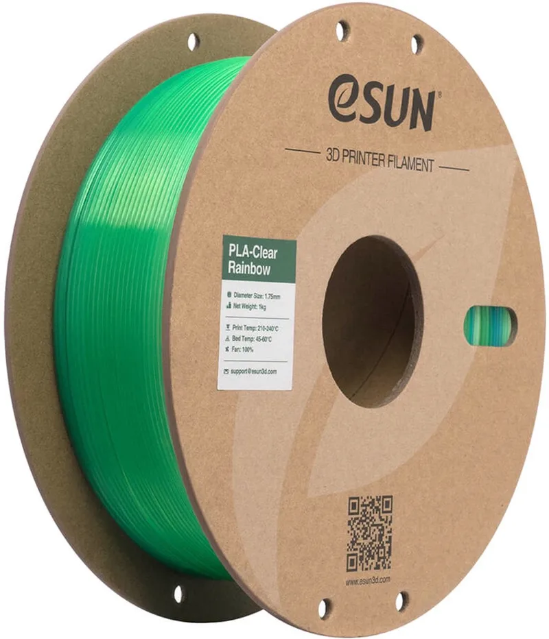 PLA CLEAR 1,75mm TRANSL BLUE GREEN 1kg de eSun – photo produit