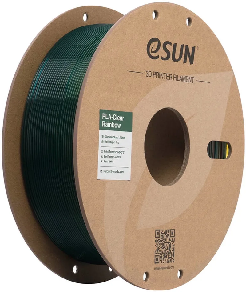 PLA CLEAR 1,75mm TRANSL RAINBOW B 1kg van eSun – productfoto