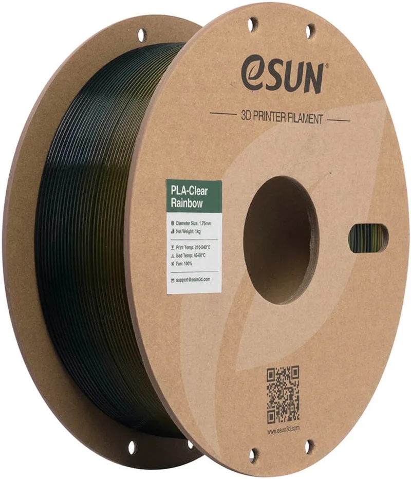 PLA CLEAR 1,75mm TRANSL YEL GRN BLUE 1kg de eSun – photo produit