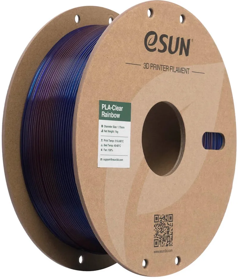 PLA-Clear Rainbow Doorschijnend blauw paars / Transculant blue purple 1 kg - 1.75mm - 3D printer filament by eSun in Doorzichtig blauw paars, Transculant blue purple – product photo